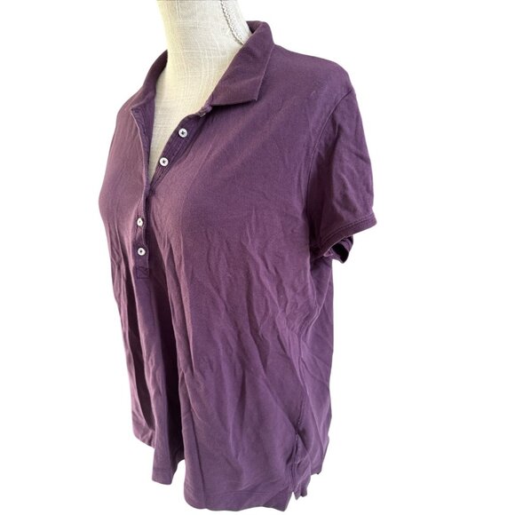 H&M L.O.G.G. Womens Purple Polo Shirt XL Cotton Casual - Picture 2 of 7